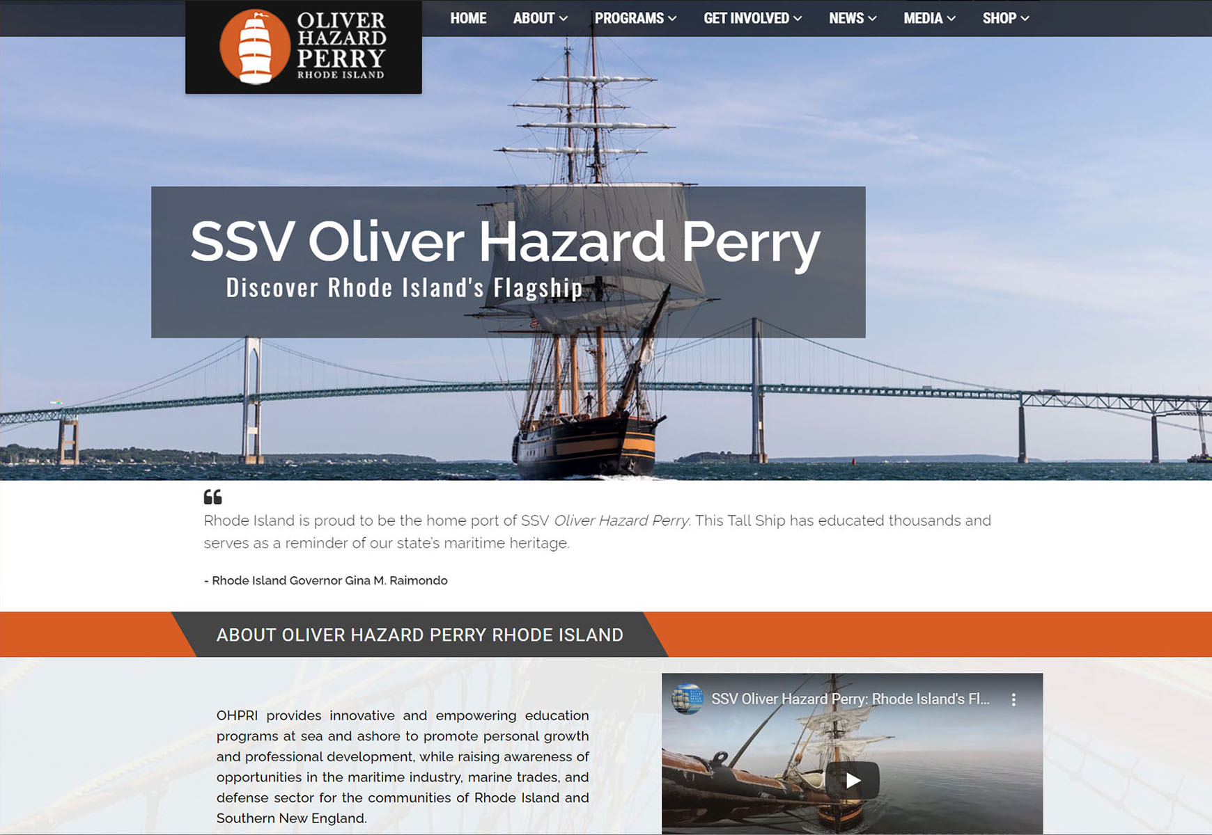 Website // Oliver Hazard Perry Rhode Island